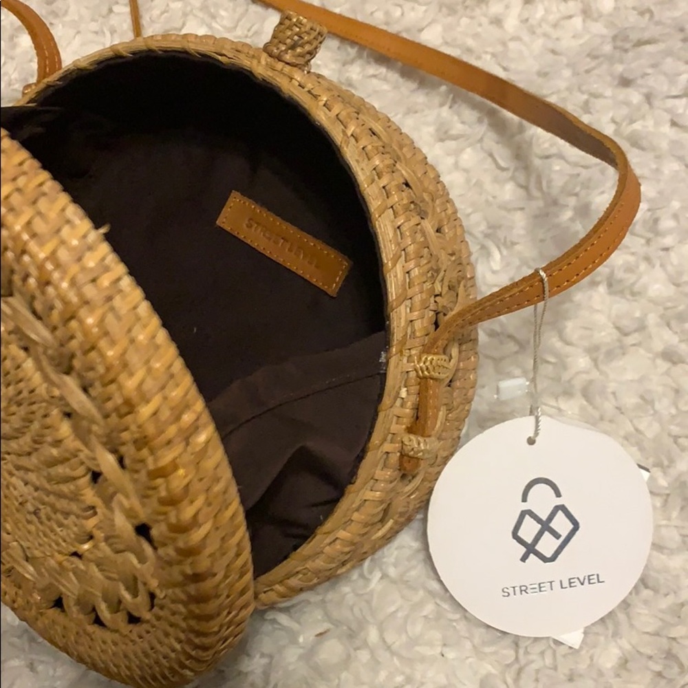 Street Level Round Rattan Bag - Picture 7 of 7